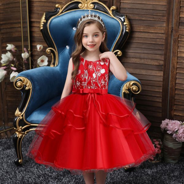 

flower girls' dresses golden shield princess skirt birthday autumn winter super quality workmanship high fashion style, White;blue