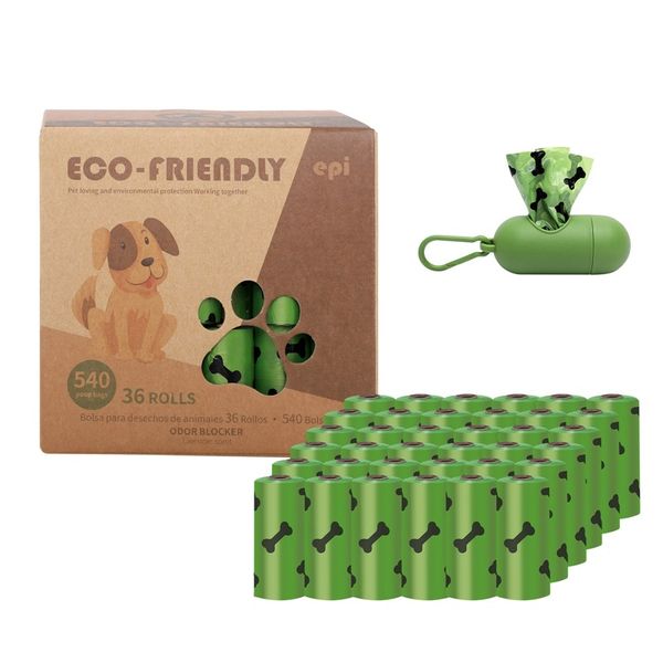 

15pcs/roll dog poop bag 100% biodegradable pet waste bags pets outdoor supplies dispenser corn starch compostable garbage bag