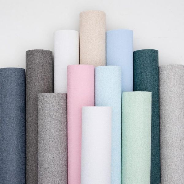 

wallpapers linen pattern self-adhesive thickened wallpaper bedroom living room waterproof and moisture-proof renovation wall stickers