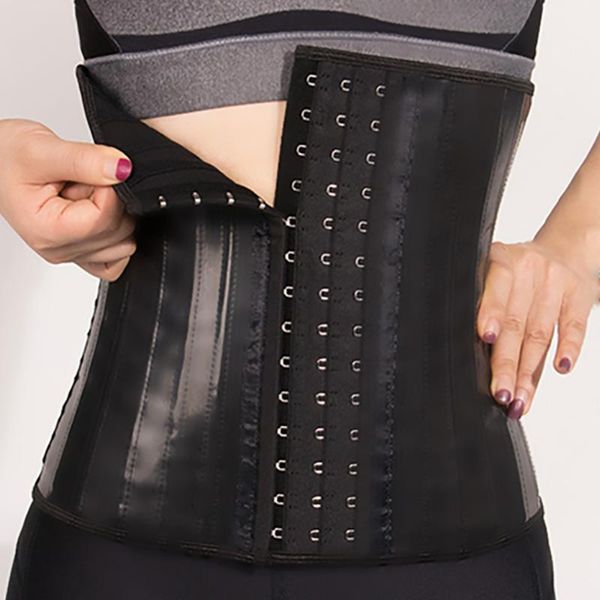 

entrenador de cintura lÃ¡tex 25 adhesivos y moldeadores femeninos hueso acero fajas modelado correa para adelgazar women's shapers, Black;white