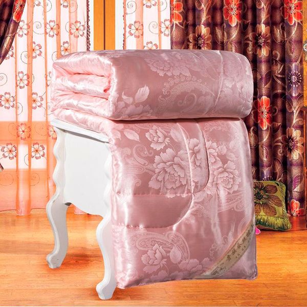 

jacquard silk quilt summer air-conditioning blanket duvet filler for bed thin bedspread home textiles comforters & sets