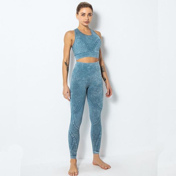 

yoga outfit seamless sports bra printing beautiful back underwear fitness hip-lifting pants tight clothing set