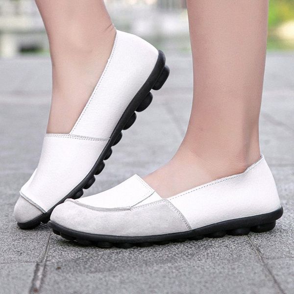 

Woman Moccasins Female Casual Solid Flats Ladies Shallow Splice Mom Shoes Womens Sewing Women Comfortable Footwear Plus Szie 30Ln#, Coffee