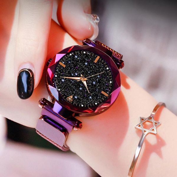 

wristwatches luxury women watches 2021 ladies watch starry sky magnetic waterproof female wristwatch luminous relogio feminino, Slivery;brown