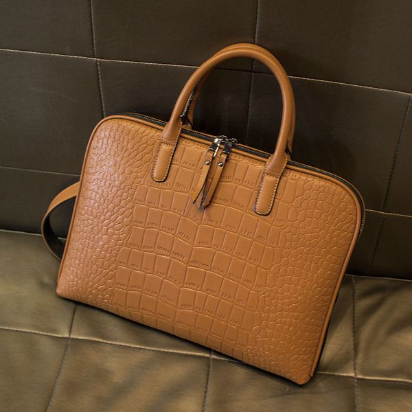 

classic 2021 business womens briefcase leather handbag women totes 15.6 14 inch lapbag shoulder office bags for female briefcases