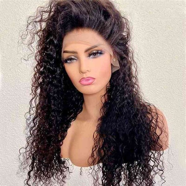 

black natural curly synthetic front s loose wave lace wig high temperature fiber daily wear for women