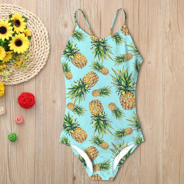 

girls swimwear bathing suit summer cute crisscross back floral print one-piece swimsuit beachwear swimming for children one-pieces, Black