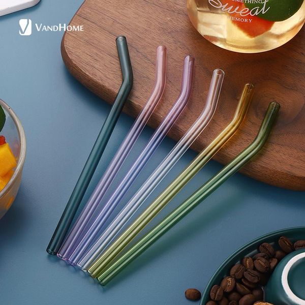 

drinking straws vandhome color glass high borosilicate straw drinks reusable drinkware eco-friendly party bar accessories
