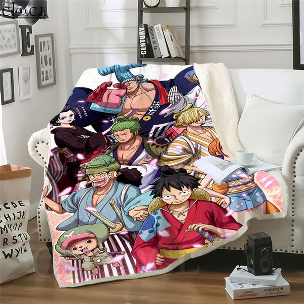 

cloocl blankets japan anime onepiece 3d print casual style sofa air conditioning travel throw blanket teens plush quilt