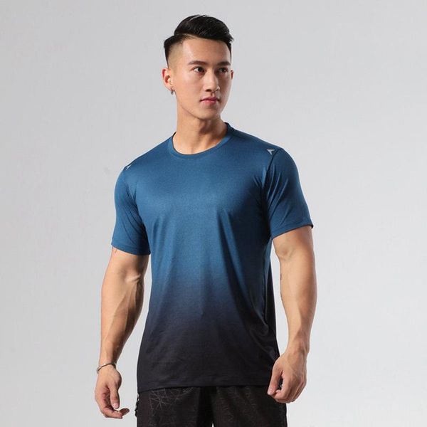 

running jerseys xisha sports shirts male tshirt mens fitness casual stretch short-sleeved breathable round neck quick-drying clothes, Black;blue
