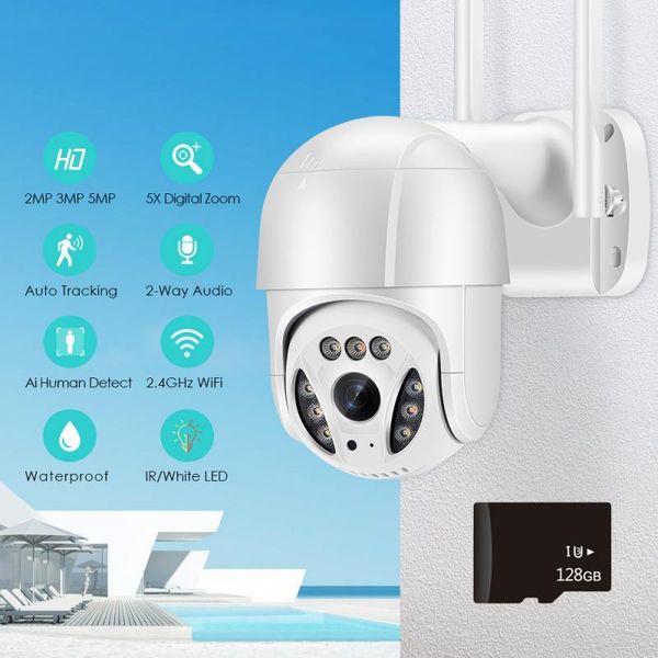 

camcorders 5mp wifi camera outdoor ai human detection auto tracking wireless 1080p color ir night vision home security