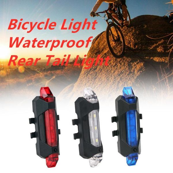 

bike lights bicycle light waterproof rear tail led usb rechargeable mountain cycling taillamp safety warning
