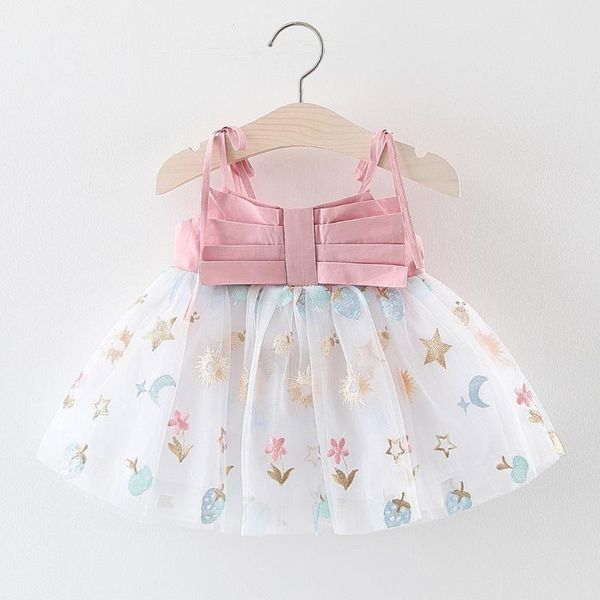 

girl's dresses fashion off shoulder sling cute summer baby girl dress sleeveless print children small fresh princess casual 2021#6, Red;yellow