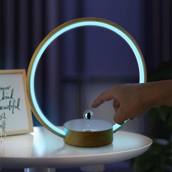 

table lamps smart modern creative circle magnetic levitation control led lamp for bedroom desk bedside reading