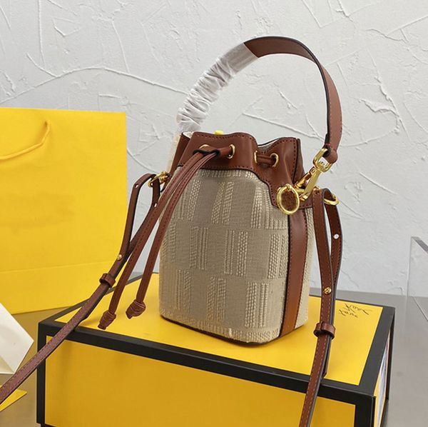 

designer handbags bag handbag bucket purse vintage tote crossbody shoulder bags woven classic f letter genuine leather detchable strap star