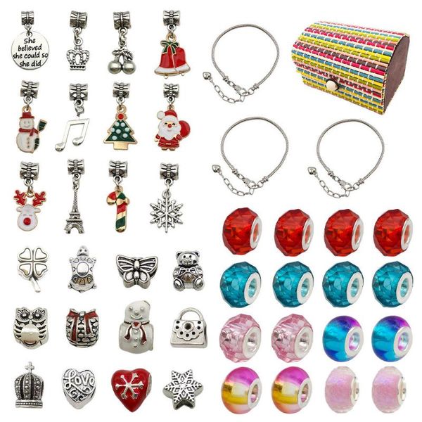 

beaded, strands fashion bracelet cartoon christmas set bracelets handmade accessories for women diy gift, Black