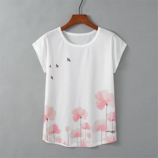 

women's t-shirt artguy t shirts summer women pink lotus printed tshirt harajuku kawaii female short sleeve casual tees, White