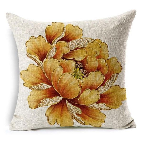 

chinese style hand-painted peony flowers linen sofa decorative throw pillow case cushion covers natal home decor 45x45 cm cushion/decorative