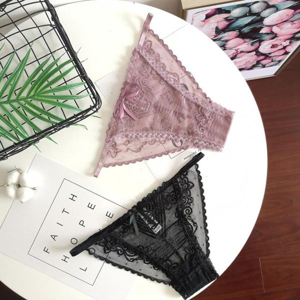 

sports european style floral embroidered lace underwear women transparent panties string hollow out female lingerie gym clothing, White;black