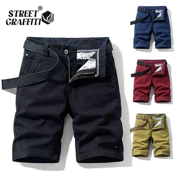 

spring men cotton solid 's shorts clothing summer casual breeches bermuda fashion jeans for beach pants short 210806, White;black