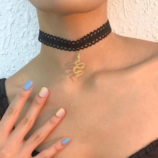 

chains lalynnly exquisite luxury female snake pendant choker necklace collar women party birthday necklaces jewelry accesories n9167, Silver