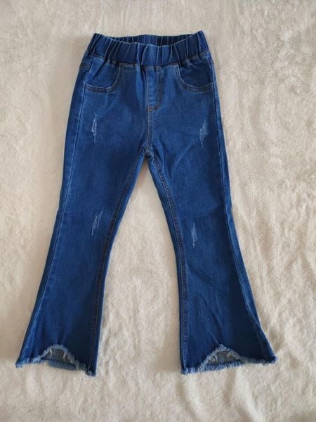 

baby girl summer blue print lace pants trousers jeans