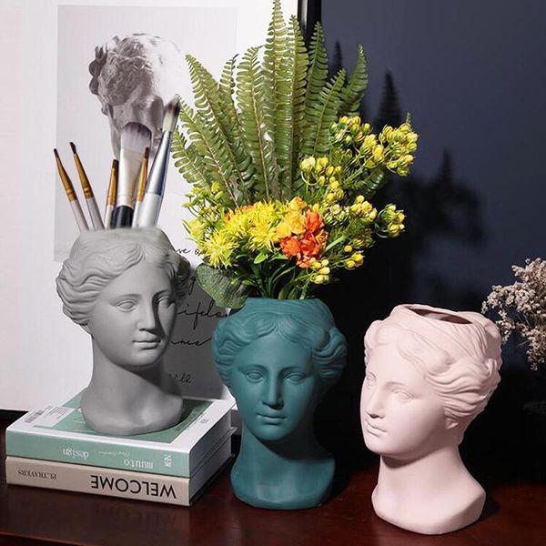 

vases home decoration vase resin sculpture statue living room flower pot makeup brush holder pen creative crafts