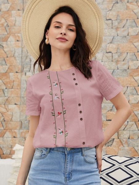 

floral embroidery button detail c0uq#, White