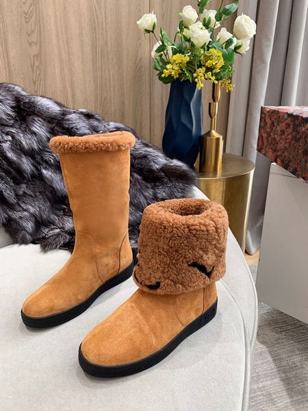 

2022 shoe designer snow boot woman furry boots platform genuine lady leather laureate women high heel martin desert designers shoes fashio, Black