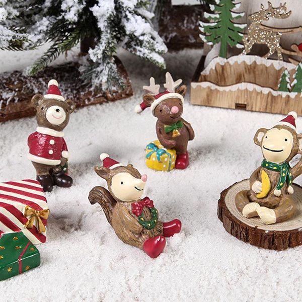 

christmas decorations miniature ornaments mini resin santa claus animal tree statues innovative for deskdecor navidad