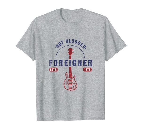 

foreigner blooded guitar tee officially licensed, White;black