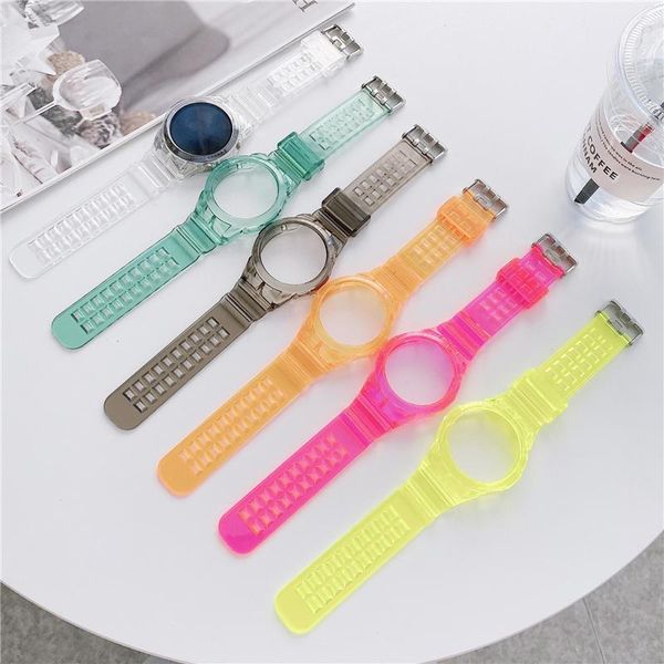 

watch bands transparent for huawei gt 2 46mm bracelet wrist band fashion colors breathable gt2 strap glacier, Black;brown