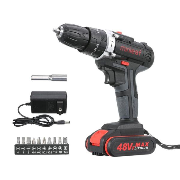 

professiona electric drills ml-ed1 48vf cordless impact drill rechargeable screwdriver with 1 or 2 li-ion battery 25 speed torque adjustment