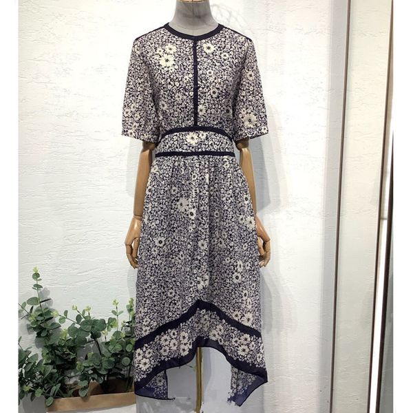 

dress little daisy floral 2021 summer round neck rke7, Black;gray