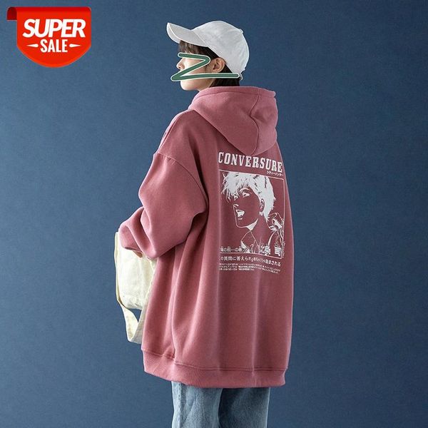 

print hooded sweatshirt men's and teenagers loose upper dress #m18p, Black