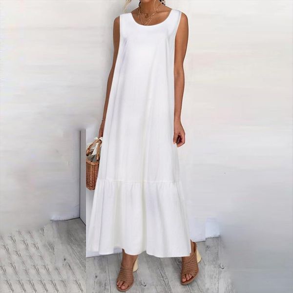 

maxi long fashion summer women dresses sundress cotton ruffles casual loose sleeveless party vestidos mujer, Black;gray