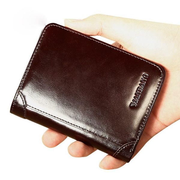 

wallets male genuine leather men wallet credit business card holders vintage brown purses high quality, Red;black