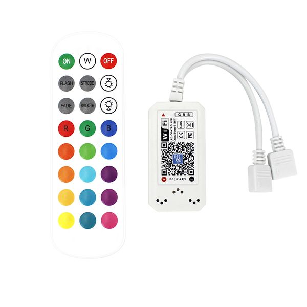 RGB-LED-Controller, intelligentes WLAN, 4-polig, LED-Streifen, LED-Lampen, Dimmen, Farbwechsel, kabellose Fernbedienung, kompatibel mit Alexa, Google Assistant, IFTTT-Sprachbefehl