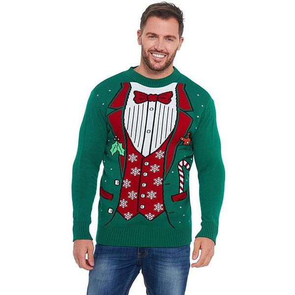 

men's sweaters ugly christmas sweater classic cute reindeer knitted funny santa pullover for men, White;black