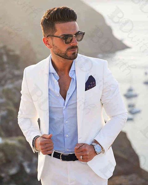 

men's suits & blazers white costume wedding for peak lapel 2 pieces slim fit s business tuxedo custom made men's suit 3bji, White;black