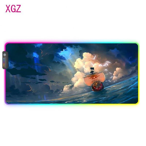 

mouse pads & wrist rests xgz one piece ship anime led rgb large gaming pad usb computer carpet table mat xxl