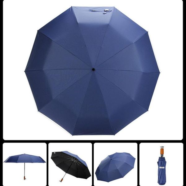 

umbrellas osdonna double-layer business automatic umbrella to increase the surface wind and rain folding black