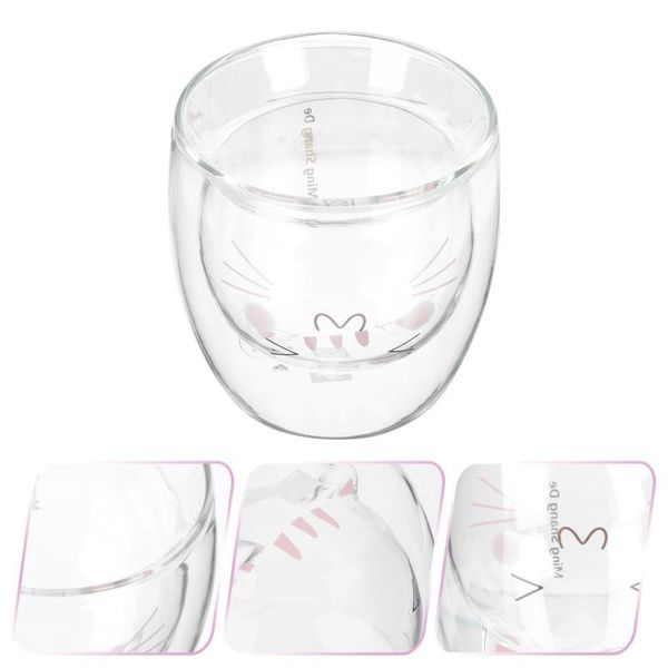 

mugs 1pc double-deck drinking cup coffee glass stylish chic water
