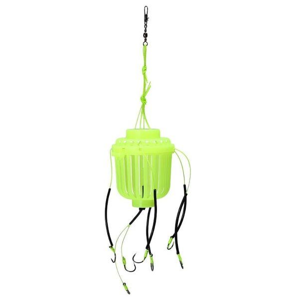 

fishing hooks 7pcs explosion carp with luminous bait basket cage weight