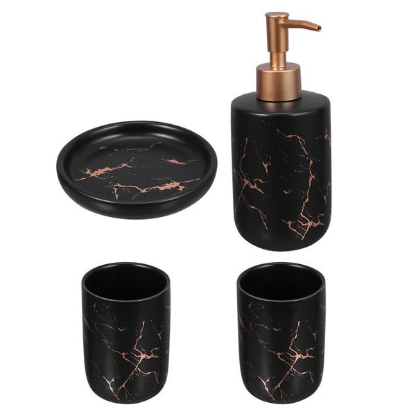 

bath accessory set 4pcs ceramic cup soap dish lotion dispenser bathroom