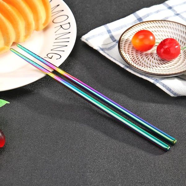

chopsticks stainless steel tableware antiskid sticks kitchen dining bar supplie camouflage delicate for home outdoor picnic
