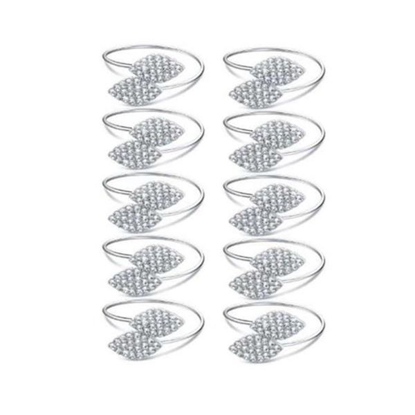 

napkin rings 10pcs party rhinestone serviette wedding dinner home el buckles banquet leaves shape holder