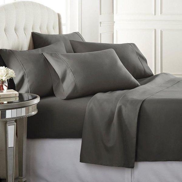 

bedding sets 4pcs duvet cover set king size plain quilt polyester bed linens with pillowcase
