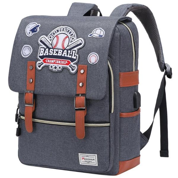

backpack modoker baseball vintage lapwith usb charging chic daypack