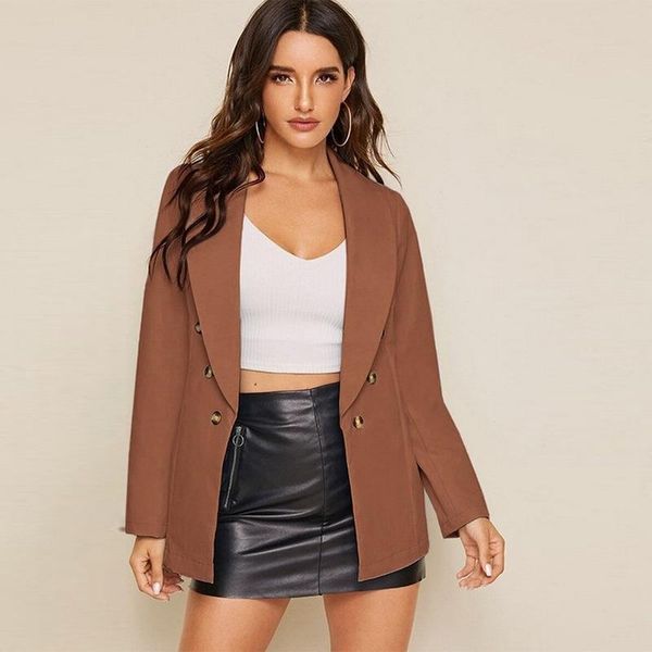 

women's suits & blazers women spring autumn jackets elegant work solid colors single breasted office blazer 2021 casual commute, White;black